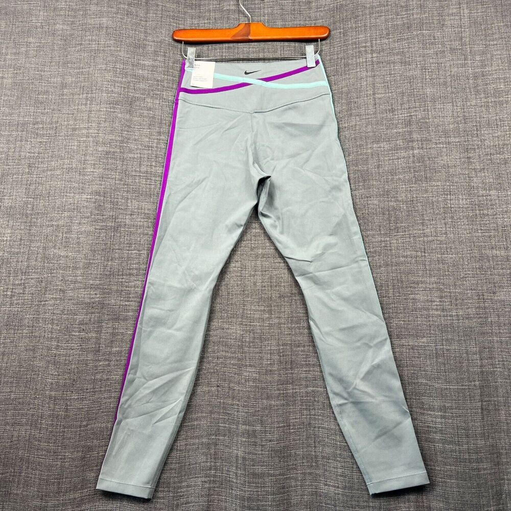 NWT Nike Womens Dri-fit One Mid-Rise 7/8 Taped Leggings Sz S Workout Training - Picture 2 of 11